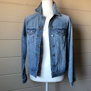 Custom Bedazzled Oversized Jean Jacket Size XS